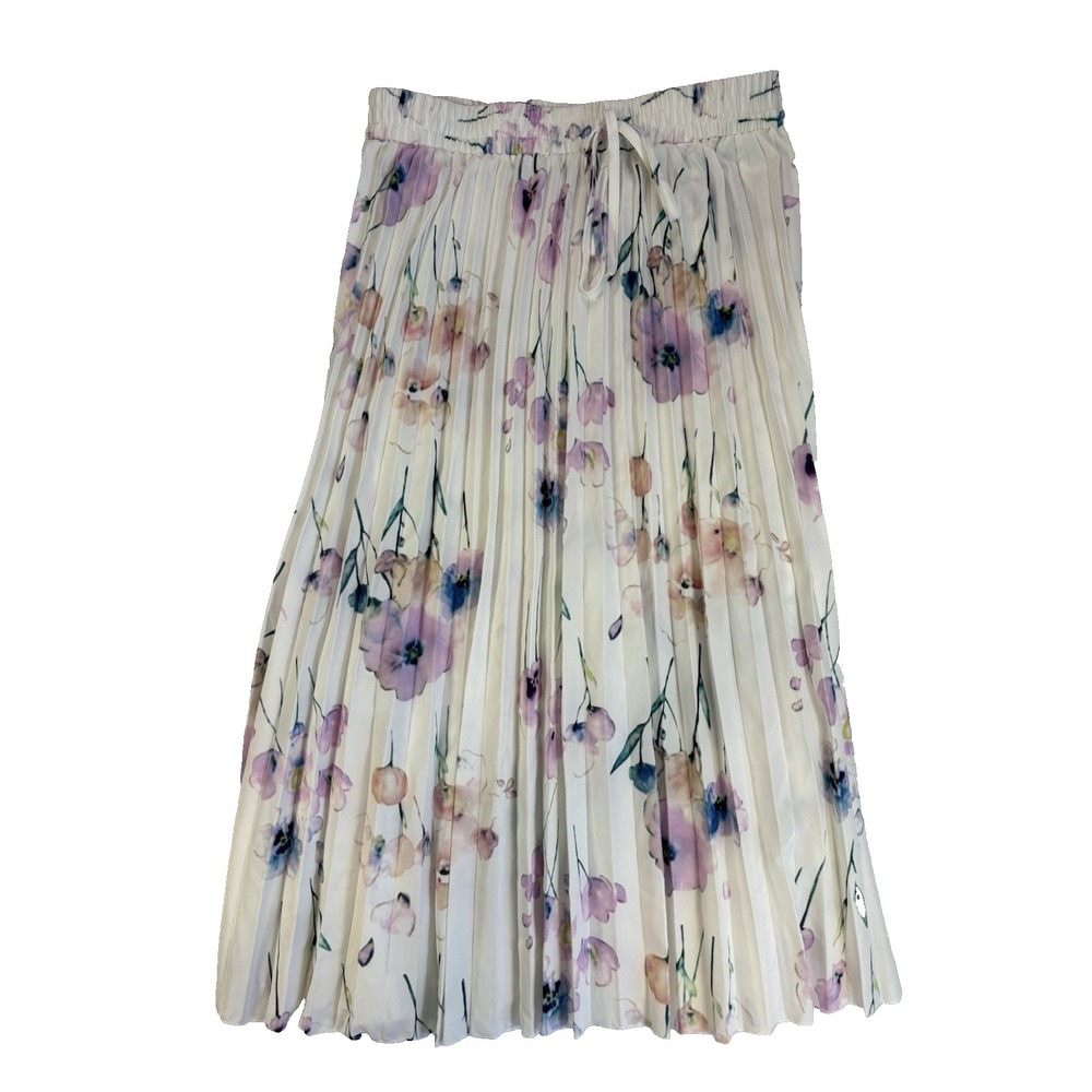 Women's Medium Soft Girl Flowy Pleated Bloomcore Maxi Skirt Dainty Coquette